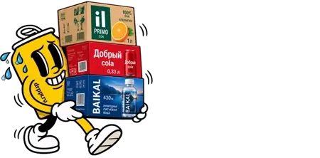 Маскот «Премиум-сегмента» несёт коробки